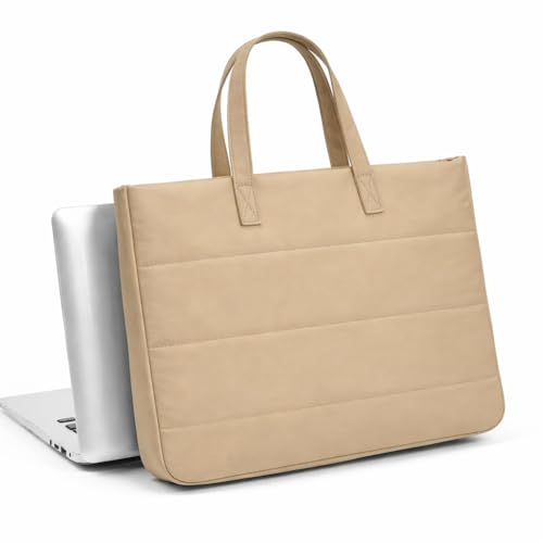 15.6 Inch Laptop Bag, Water-Repellent Fabric, Compatible MacBook Pro 16 Inch, 15.6 Inch HP, Dell, Acer Aspire, Asus Notebook, Lightweight Laptop Case for Work, Travel, Study, Light Khaki - color: Light Khaki, size: 15-16inch