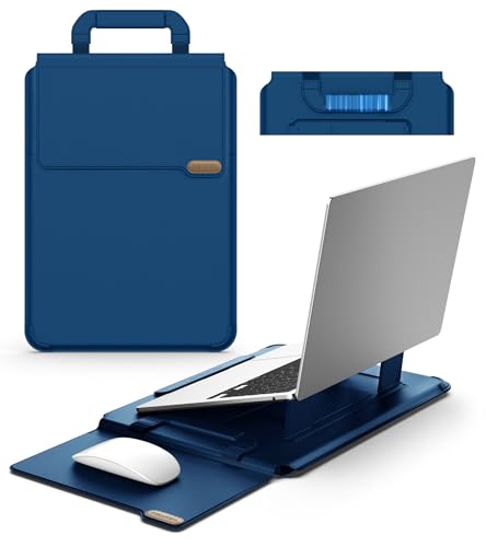 Nillkin 16 inch Laptop Sleeve with Stand (4-in-1), 2 Stand Modes, Mouse Pad | Magnetic Handle | MacBook Sleeve | Slim Laptop Case 16 inch for Samsung/Surface/HP/Chromebook/Dell/Lenovo/Asus 13-16'', Blue - color: Blue, size: 13-16 inch