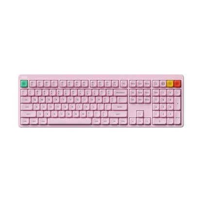 NuPhy Node100 Wireless Mechanical Keyboard, Hot Swappable Custom Bluetooth Keyboard, 109 Keys Computer Gaming Keyboards, Supports Touch Gestures, PBT Keycaps, RGB Backlit, Bluetooth/2.4GHz/USB-C - color: Pink, size: High-profile Blush Max Switch