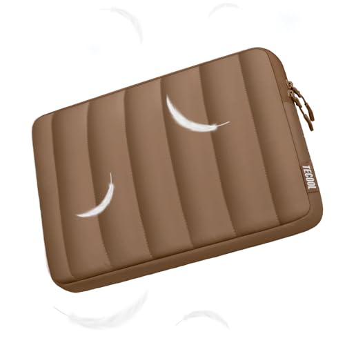 TECOOL Puffy Laptop Case 13.3 inch,13-13.3 inch Laptop Sleeve for MacBook Air 13 inch M5(2026) M4 M3 M2 M1,Macbook Neo 13 A18, Mac Pro 13/Mac Pro 14 M5 Waterproof Notebook Sleeve with Small Case,Brown - color: Brown, size: 13.3 Inch