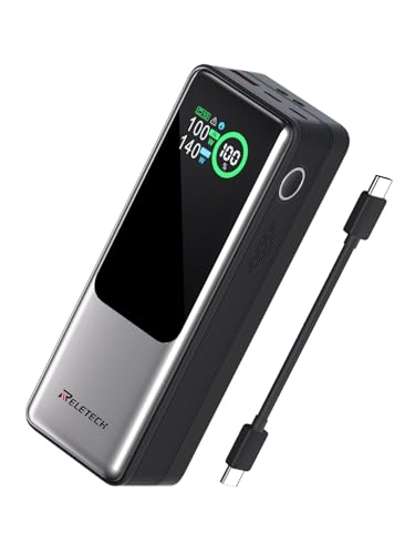 140W Portable Fast Charger 25000mAh with LG 21700 Battery, 3-Port Laptop Fast Power Bank Smart Display for Travel, Compatible with MacBook Pro, iPhone 17/16, ipad.（G-ZeroFear）