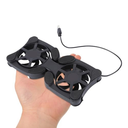 Luxshiny Portable Foldable Laptop Cooler with USB Cooling Stand Dual Fan Notebook Cooling Pad for Office and Travel Use for Enhanced Laptop Performance