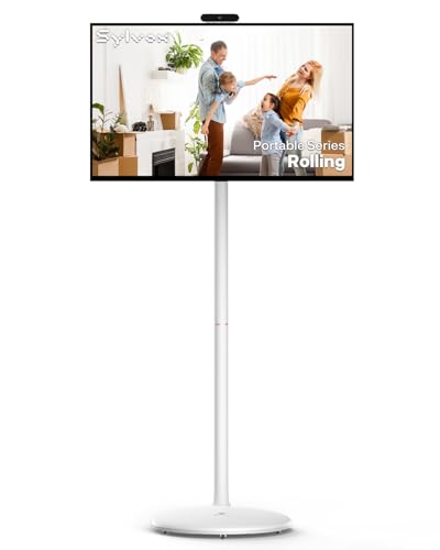 SYLVOX 27" Smart Rolling Display with Stand, Portable Touchscreen Monitor for Streaming TV Apps, Built-in 4-5H Battery, 1080P with 8MP Removable Webcam for Home, Office & Entertainment - size: 27''