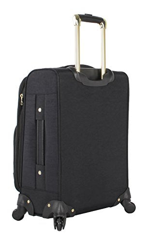 Steve Madden Designer-Gepckkollektion Leichter Softside-Koffer fr Damen und Herren strapazierfhige 50,8 cm groe Tragetasche mit 4 rollenden Spinner-Rdern, Peek-a-boo Black, 20in, Carry on Bag With - color: Peek-a-boo Black, size: 20 inches