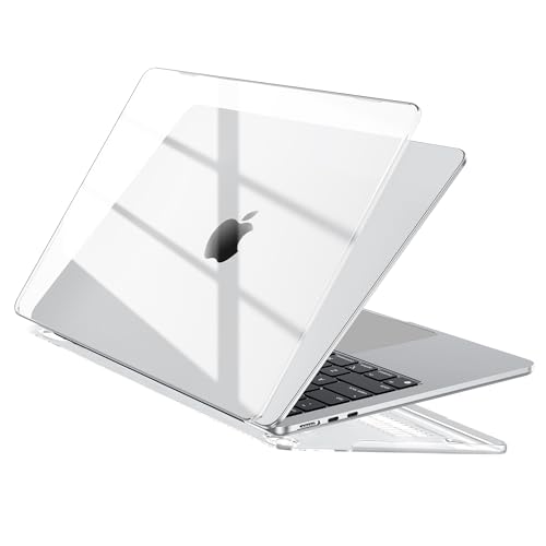 EooCoo Case for MacBook Air 15 inch M5 M4 M3 M2 2026-2023, Crystal Clear | Lightweight, Sturdy, Easy Snap-On, Against Scratches & Everyday Bumps, Model: A3448 A3241 A3114 A2941 - color: Crystal Clear