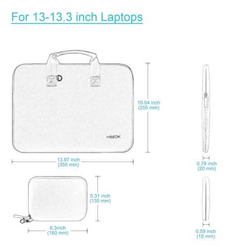 Hseok Laptop Sleeve 13.3-14 inch Case with Small Pouch, Neoprene Computer Bag Compatible with MacBook Neo/Pro 14 M5/M4/M3/M2/M1, Mac Air/Pro 13.3, XPS 14 and Most 13-14 inch Notebooks,Coffee - color: Coffee, size: 13"-14"