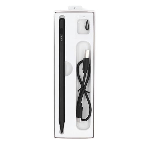 SUNGOOYUE Tilt Pressure Stilo Pen Sensitivity with Palm Rejection and Fast Load - 1.5mm Interchangeable Tie for Sketching, Coloring (Black) - color: Black