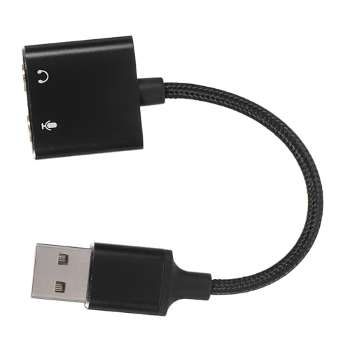 DOITOOL USB Audio Adapter for PC and Laptop External Sound Card Converter with Headphone and Microphone Splitter Compatible with Gaming Headsets and Earphones Plug-and-Play Design