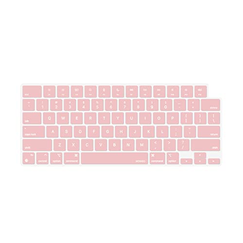 MOSISO Keyboard Cover Skin Compatible with MacBook Air 15 inch M3 M2 | A3114 A2941/Air 13.6 A3113 A2681/Pro 14/16 M4 M3 M2 M1, Rose Quartz - color: Rose Quartz