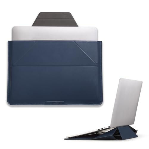 MOFT Laptop Carry Sleeve, 2-in-1 Laptop Bag & Stand for 14" MacBook Air/Pro & Dell/HP/Lenovo/Asus, Stylish Slim Computer Sleeve Bag with Expandable Storage for Computer Accessories, Deep Blue - color: Deep Blue, size: 14 Inch