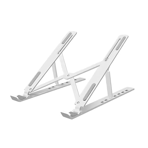 Portable Foldable Laptop Stand Adjustable Cooling Desktop Holder Space Saving Sturdy Structure for All Laptops Notebooks Computer Desk Office Home Use (Silver) - color: Silver