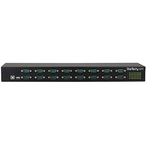 StarTech USB to Serial Hub, 16-Port, USB to RS232 Hub, TAA (ICUSB23216FD) | COM Port Retention, Rack Mount and Daisy Chainable - style: 16-Port