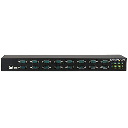 StarTech USB to Serial Hub, 16-Port, USB to RS232 Hub, TAA (ICUSB23216FD) | COM Port Retention, Rack Mount and Daisy Chainable - style: 16-Port