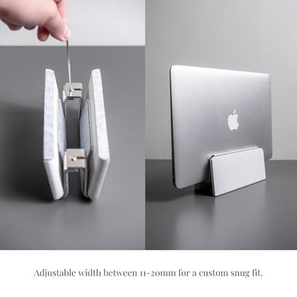 Raico Verical Laptop Stand MacBook Walnut Wood Dual Laptop Vertical Setup Holder Stand (Matte White, Single Slot | Adjustable) - color: Matte White, size: Single Slot | Adjustable