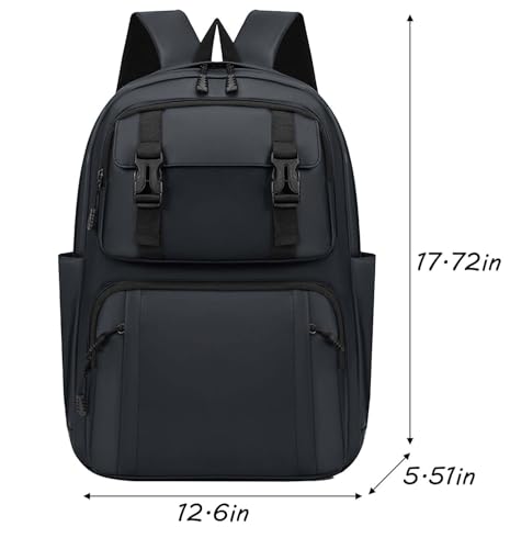 jupkem Laptop Backpack Business Travel Backpacks with USB Charging Port Water Resistant Large Capacity Daypack Gray and Black (Black)