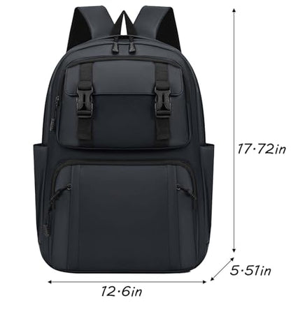 jupkem Laptop Backpack Business Travel Backpacks with USB Charging Port Water Resistant Large Capacity Daypack Gray and Black (Black)