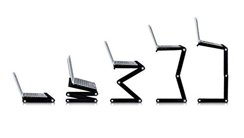 Adjustable Laptop Computer Lap Desk Portable Multifunctional Cooling Ergonomic Vented Table TV Bed Tray Stand Mount Holder (420 * 260mm, Black) - color: Black, size: 420*260mm (Standard)