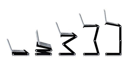 Adjustable Laptop Computer Lap Desk Portable Multifunctional Cooling Ergonomic Vented Table TV Bed Tray Stand Mount Holder (420 * 260mm, Black) - color: Black, size: 420*260mm (Standard)
