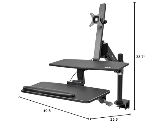 TRIPP LITE Sit Stand Desktop Workstation, Adjustable Standing Desk with Clamp (WWSS1327CP) - style: Desk-Clamp w/ Mount 13-27"