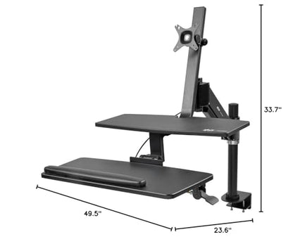 TRIPP LITE Sit Stand Desktop Workstation, Adjustable Standing Desk with Clamp (WWSS1327CP) - style: Desk-Clamp w/ Mount 13-27"