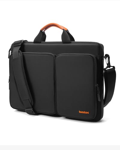 tomtoc 360 Protective Laptop Shoulder Bag compatible with The New Razer Blade Pro 17, HP Envy Laptop 17 Inch, Dell Inspiron 17 3000, ASUS ROG Zephyrus S 17.3 Inch, Notebook Bag with Accessory Pocket - color: Black, size: 17-17.3 Inch