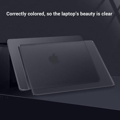 MOSISO Compatible with MacBook Air 15 inch Case M5 M4 M3 M2, Black Clear | 4 in 1 Kit Seamlessly Closes Anti-Fingerprints Matte Hard Shell Cover for 2026-2023 A3448 A3241 A3114 A294 - color: Black Clear