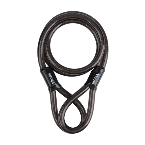 Venzio Heavy Duty 4FT 12mm (1/2 inch) Bike Lock Cable with Loops, Security Steel Lock Cable, PVC Coated Anti-Theft Chain for Bicycle, Gate, Grill, Generator - size: 4FT