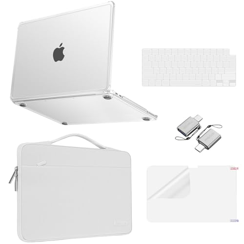 MOSISO Compatible with MacBook Neo Case 13 inch 2026 A3404 A18 Pro Chip | Matte Finish Reinforced Corner Defense Crack-Resistant Hard Shell&Carrying Bag&Keyboard Skin&Type C&Screen Film, Translucent - color: Translucent