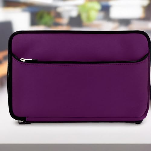 13 Inch Laptop Carrying Sleeve Neoprene Water Resistant Bag with Accessories Pocket-Compatible with AirBook 13 (Purple) - color: Purple