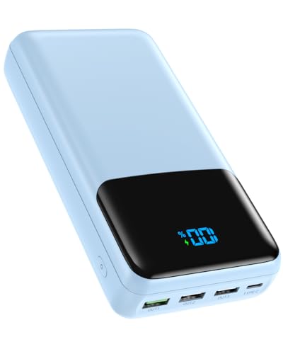 Portable Charger 50000mAh Power Bank, USB-C PD 30W Fast Charging, High Capacity External Battery Pack for Camping, Portable Phone Charger for iPhone 17/16/15/14/13/12/11 Samsung Android (Sky Blue) - color: Sky Blue-d