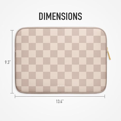 Vandel Slim MacBook Pro 14 inch Laptop Sleeve, Neoprene 14 Inch Apple MacBook Laptop Case Sleeve, Dell, HP Cover, Protective Asus, HP, Dell XPS Case, Computer Cover, Mac M1, M2, M3 Pouch - color: a. Neutral Checker, size: 14 Inch