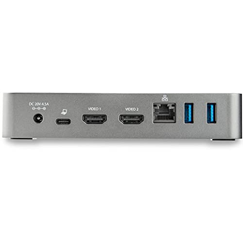 StarTech.com USB-C Dock - Dual Monitor 1080p HDMI Laptop Docking Station - 65W Power Delivery - 1x USB-C, 3x USB-A, Ethernet - Dual Video Display USB 3.1 Gen 1 Type-C Dock - Mac & Windows (DK30CHHPD)