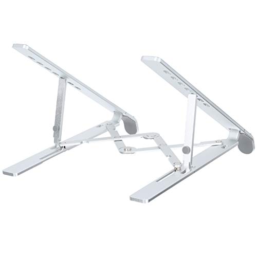 Laptop Stand Foldable Aluminum Alloy Lightweight Portable Adjustable Height Angle for 15.6 Inch Laptop Notebook Computer Stand with Anti Skid Silicone Pads