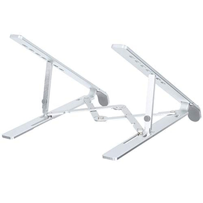 Laptop Stand Foldable Aluminum Alloy Lightweight Portable Adjustable Height Angle for 15.6 Inch Laptop Notebook Computer Stand with Anti Skid Silicone Pads