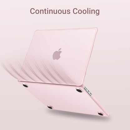 MOSISO Anti-Crack Case for MacBook Air 13 inch M5 M4 M3 M2 2026-2022 | 3 in 1 Kit Anti-Fingerprints Reinforced TPU Bumper Hard Shell for MacBook Air 13.6, A3449 A3240 A3113 A2681, Pink - color: Pink