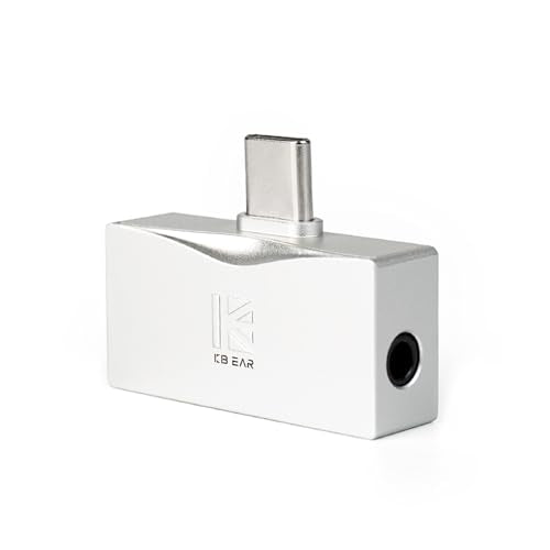 2026 Latest KBEAR TC06 USB C DAC with Headphone Amplifier, Portable Mini DAC Amp with 3.5mm 4.4mm Output, HIFI Hi-Res USB C to 3.5mm Audio Adapter for KZ ZS10 PRO IEM,Work with PC/Laptop/Phone(Silver)