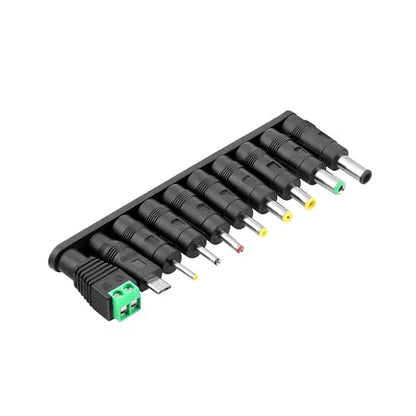 DC Plug 10 Connector Tips Kits [6.0x4.4mm 6.3x3.0mm 5.5x3.0mm 4.8x1.7mm 4.0x1.7mm 3.5x1.35mm 3.0x1.1mm 2.5x0.7mm LED Terminal Connector] Micro USB for 5.5 x 2.1mm AC Power Adaptern