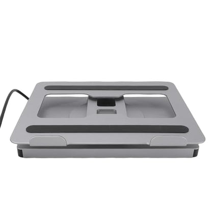 LICAEVEY Laptop Docking Station Stand, 10 in 1 USB C Hub with 100W PD Charging 4K HDMI Gigabit Ethernet Foldable Riser for Laptops Under 16 Inches