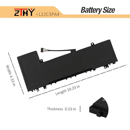 ZTHY L22M3PA4 L22L3PA4 Battery Replacement for Lenovo IdeaPad Slim 5-14ABR8 | IdeaPad Slim 5-16ABR8 5-14IAH8 5-16IAH8 5-14IRL8 5-16IRL8 Series Laptop L22C3PA4 L22B3PA4 Battery SB11N45426 11.52V 56.6Wh - size: 10.23*4.33*0.23 inch L22C3PA4