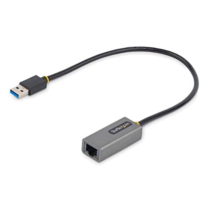 StarTech USB 3.0 to Gigabit Ethernet Adapter, 10/100/1000Mbps, Driverless | 10/100/1000Mbps, USB to RJ45, USB 3.0 to LAN Adapter, USB 3.0 Ethernet Adapter (GbE), 11in Attached Cable, Driverless - color: Space Gray, size: 1Gbps, style: USB-A