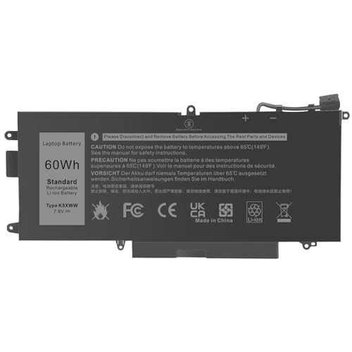 ASUNCELL 60Wh K5XWW Battery for Dell Latitude 5289 7389 7390 2-in-1 Series Notebook L3180 P29S001 P29S002 Laptop 6CYH6 71TG4 725KY J0PGR N18GG, 7.6V 3-Cell (NOT fits for Latitude 7390 Series) - size: K5XWW 11.34 × 5.55 × 0.73 in