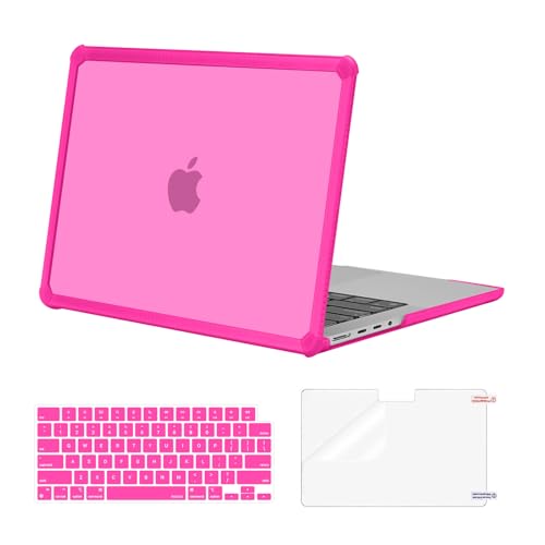 MOSISO Compatible with MacBook Pro 14 inch Case M5 M4 M3 M2 M1 2026-2021 | 3 in 1 Kit Anti-Crack Hard Shell with TPU Bumper, A3427 A3426 A3434 A3112 A3185 A3401 A2918 A2992 A2779 A2442, Bright Rose - color: Bright Rose