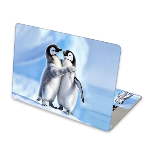 Universal Laptop Skin Sticker for 12/13/14/15.6 Inch Laptops, Reusable Vinyl Laptop Decal Cover, Waterproof Scratch Resistant Notebook Skin with 2 Wrist Pads,Two Penguin Chicks - color: Two penguin chicks