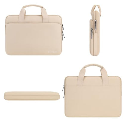 DOMISO 17 inch Laptop Sleeve Protective Case Cover Compatible with 17-17.3 inch HP Dell ASUS Lenovo Chromebook,Waterproof Computer Cases Bag with Handle,Beige - color: Beige, size: 17-17.3 inch