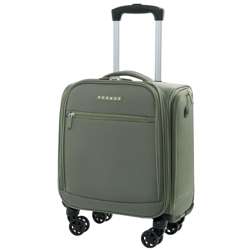 Verage Underseat Carry On Luggage with Wheels,14.5-Inch Spinner Small Suitcase, Softside Lightweight Travel Bag for Men and Women, Airplane Carry On Bag, Sage Green - color: Gray green, size: Basic Underseat