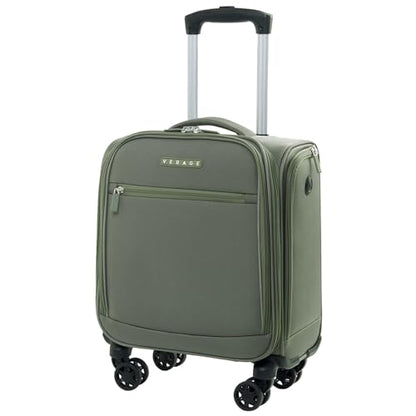 Verage Underseat Carry On Luggage with Wheels,14.5-Inch Spinner Small Suitcase, Softside Lightweight Travel Bag for Men and Women, Airplane Carry On Bag, Sage Green - color: Gray green, size: Basic Underseat