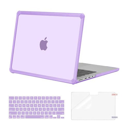 MOSISO Compatible with MacBook Pro 14 inch Case M5 M4 M3 M2 M1 2026-2021 | 3 in 1 Kit Anti-Crack Hard Shell with TPU Bumper, A3427 A3426 A3434 A3112 A3185 A3401 A2918 A2992 A2779 A2442, Purple - color: Purple