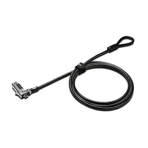 Kensington Slim NanoSaver Combination Laptop Lock - Resettable - 4-Digit - Combination Lock - Carbon Steel - for Notebook