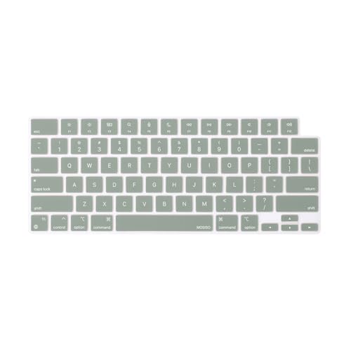 MOSISO Keyboard Cover Skin Compatible with MacBook Air 15 inch M3 M2 | A3114 A2941/Air 13.6 A3113 A2681/Pro 14/16 M4 M3 M2 M1, Antique Green - color: Antique Green