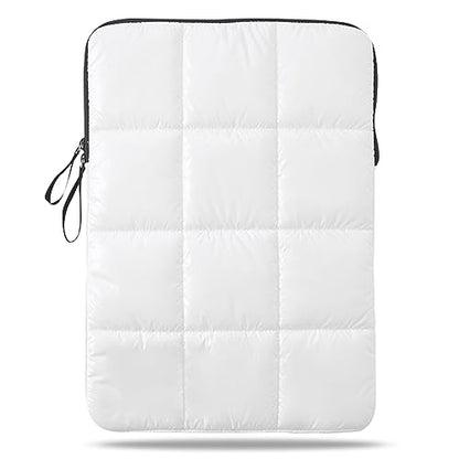 Puffy Laptop Sleeve 12 Inch White, Waterproof Carrying Case Bag for Women, Fluffy Computer iPad Pro 11 Case, Compatible with 10.9" iPad 10, 10.2" iPad 7 8 9, 10.5" - color: White, size: 12-inch